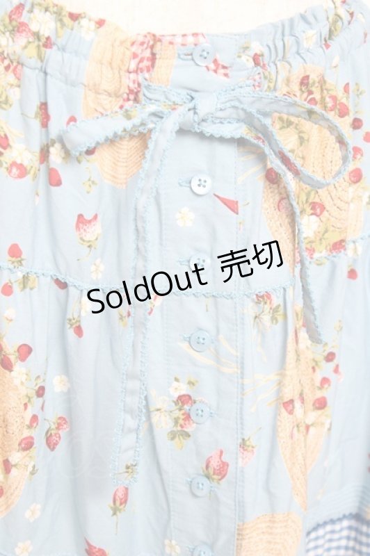 画像4: PINK HOUSE / Straw-berry Hatプリントパッチワークスカート F 白 Y-25-12-20-101-LO-SK-AS-ZY (4)