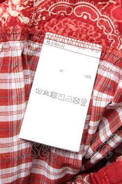 画像7: PINK HOUSE / バンダナプリントパッチワーク風スカート F 赤 Y-25-12-20-102-LO-SK-SZ-ZY