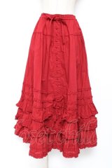 PINK HOUSE / ローンフリルスカート F 赤 Y-25-12-20-103-LO-SK-SZ-ZY