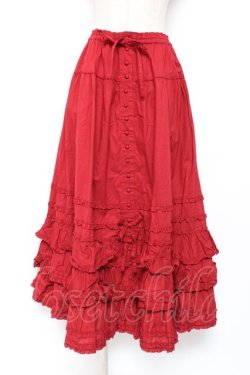 画像1: PINK HOUSE / ローンフリルスカート F 赤 Y-25-12-20-103-LO-SK-SZ-ZY
