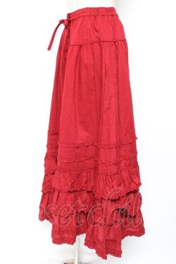 画像2: PINK HOUSE / ローンフリルスカート F 赤 Y-25-12-20-103-LO-SK-SZ-ZY
