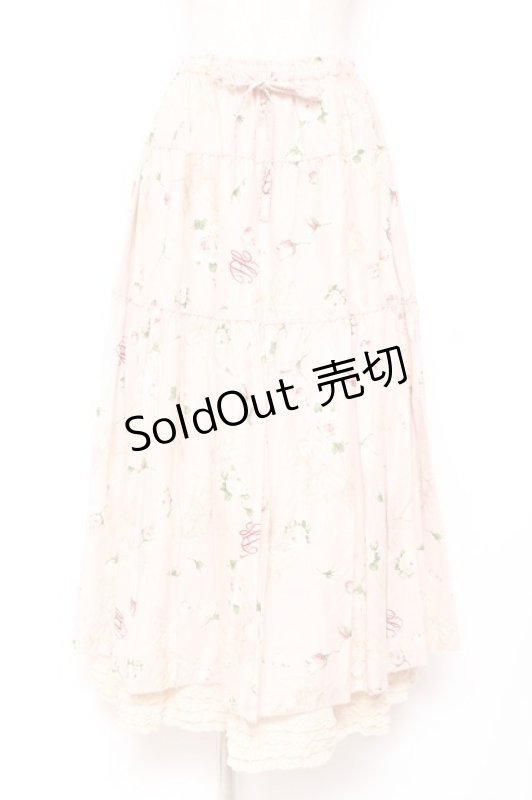 画像1: PINK HOUSE / ロージーローズプリントスカート F ピンク Y-25-12-20-106-LO-SK-SZ-ZY (1)