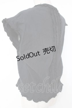 画像3: PINK HOUSE / リボン付きフリルノースリブラウス F 黒 Y-25-12-20-012-LO-BL-SZ-ZY