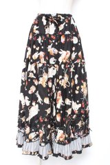 PINK HOUSE / スイーツスプリングバニープリントパッチワークスカート F 黒 Y-25-12-20-111-LO-OP-SZ-ZY