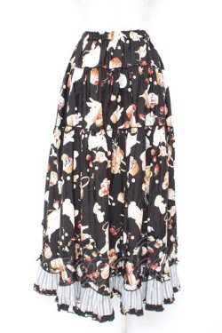 画像3: PINK HOUSE / スイーツスプリングバニープリントパッチワークスカート F 黒 Y-25-12-20-111-LO-OP-SZ-ZY