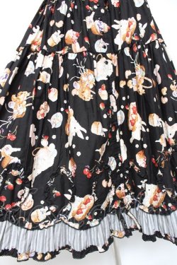 画像5: PINK HOUSE / スイーツスプリングバニープリントパッチワークスカート F 黒 Y-25-12-20-111-LO-OP-SZ-ZY