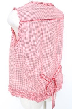 画像3: PINK HOUSE / ギンガムチェックブラウス F 赤 Y-25-12-20-013-LO-BL-SZ-ZY