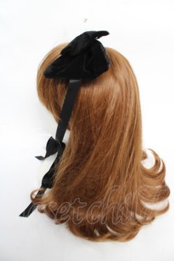 画像2: axes femme kawaii / ベロアリボンヘッドドレス  黒 Y-25-12-22-050-AX-AC-SZ-ZY