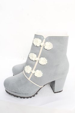 画像2: axes femme POETIQUE / チャイナ釦ブーツ S サックス Y-25-12-22-056-AX-SH-SZ-ZY