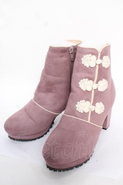 画像1: axes femme POETIQUE / チャイナ釦ブーツ S ピンク Y-25-12-22-057-AX-SH-SZ-ZY