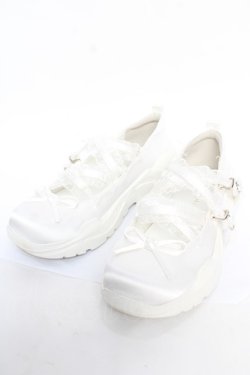 画像1: axes femme POETIQUE / サテンバレエスニーカー L 白 Y-25-12-22-058-AX-SH-SZ-ZY