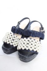 画像1: axes femme POETIQUE / パールサンダル S 紺 Y-25-12-22-059-AX-SH-SZ-ZTK034 (1)