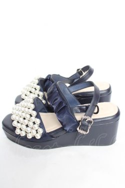 画像2: axes femme POETIQUE / パールサンダル S 紺 Y-25-12-22-059-AX-SH-SZ-ZY