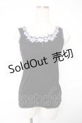axes femme / カップ付ローズレースタンク M 黒 Y-25-12-22-061-AX-TO-SZ-ZS
