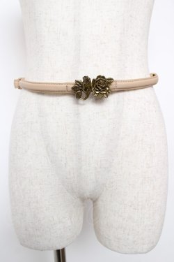 画像1: axes femme / ローズデザイン細ベルト  ベージュ Y-25-12-22-010-AX-ZA-SZ-ZY