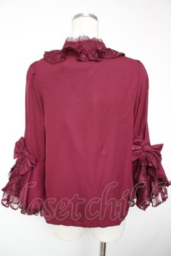 画像2: Chalmiere / 姫袖7分丈ブラウス M ワイン Y-25-12-22-063-LO-BL-SZ-ZY