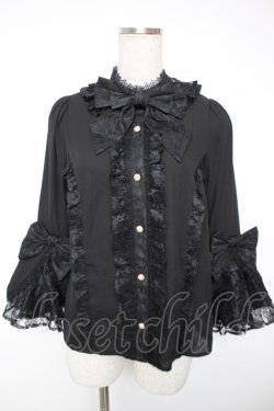 画像1: Chalmiere / 姫袖7分丈ブラウス M 黒 Y-25-12-22-064-LO-BL-SZ-ZY