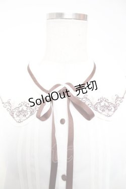 画像3: axes femme / レイヤードカラー刺繍ブラウス M 茶 Y-25-12-22-065-AX-BL-SZ-ZS