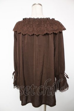 画像2: axes femme / フリルブラウス F 茶 Y-25-12-22-068-AX-BL-SZ-ZY