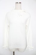 axes femme kawaii / レーシーフリルニットプル  白 Y-25-12-22-073-AX-TO-SZ-ZY