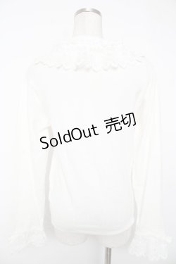 画像2: axes femme Kawaii / レーシーフリルニットプル  白 Y-25-12-22-073-AX-TO-SZ-ZY