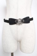 axes femme / リボンデザイン細ゴムベルト  黒 Y-25-12-22-012-AX-ZA-SZ-ZY