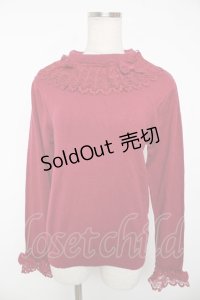 axes femme kawaii / レーシーフリルニットプル  赤 Y-25-12-22-078-AX-TO-SZ-ZY