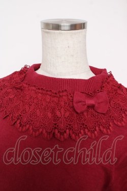 画像3: axes femme kawaii / レーシーフリルニットプル  赤 Y-25-12-22-078-AX-TO-SZ-ZY