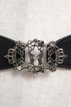 画像2: axes femme / リボンデザイン細ゴムベルト  黒 Y-25-12-22-012-AX-ZA-SZ-ZY