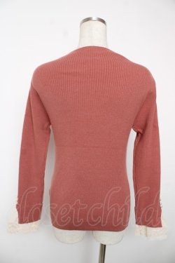 画像2: axes femme / 吸湿発熱袖レースニットプルオーバー F ピンク Y-25-12-22-079-AX-TO-SZ-ZY