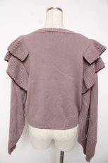 画像2: axes femme POETIQUE / ステッチデザインフリルニット  ラベンダー Y-25-12-22-081-AX-TO-SZ-ZI (2)