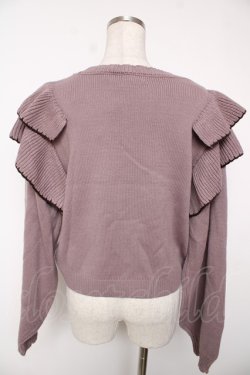 画像2: axes femme POETIQUE / ステッチデザインフリルニット  ラベンダー Y-25-12-22-081-AX-TO-SZ-ZY