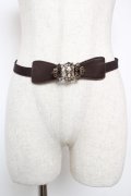 axes femme / リボンデザイン細ゴムベルト  茶 Y-25-12-22-013-AX-ZA-SZ-ZY
