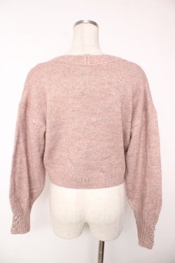 画像2: axes femme / ラメショートニットカーディガン  ピンク Y-25-12-22-087-AX-TO-SZ-ZY