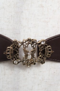 画像2: axes femme / リボンデザイン細ゴムベルト  茶 Y-25-12-22-013-AX-ZA-SZ-ZY