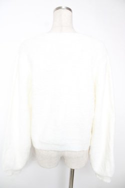 画像2: axes femme / リボン付フェザーニットカーディガン F 白 Y-25-12-22-090-AX-TO-SZ-ZY