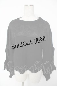 axes femme NOSTALGIE / レース切替ニット  黒 Y-25-12-22-091-AX-TO-SZ-ZY