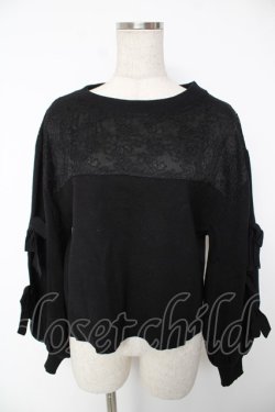 画像1: axes femme NOSTALGIE / レース切替ニット  黒 Y-25-12-22-091-AX-TO-SZ-ZY