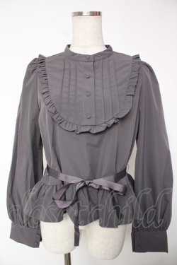画像1: FLC / 皆方由衣コラボペプラムブラウス M 中灰 Y-25-12-22-093-LO-BL-SZ-ZY
