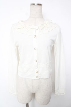 画像1: LIZ LISA / リボンモチーフカーディガン 0 白 Y-25-12-22-095-LO-TO-SZ-ZY