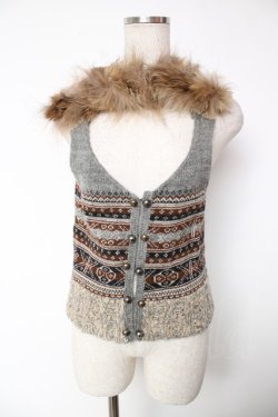 画像1: Jane Marple Dans Le Salon / ニットベスト M グレー Y-25-12-22-097-JM-TO-SZ-ZY