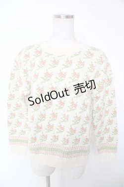 画像1: Jane Marple Dans Le Salon / Flower Branches セーター M アイボリー Y-25-12-22-099-JM-TO-SZ-ZY