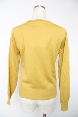 画像2: Jane Marple / クラウンエンブロイダリーのカーディガン M マスタード Y-25-12-22-100-JM-TO-SZ-ZY