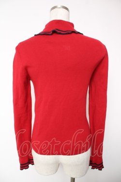 画像2: Jane Marple Dans Le Salon / コットンカシミアフリルトリミングのタートル M レッド Y-25-12-22-101-JM-TO-SZ-ZY