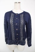 Jane Marple Dans Le Salon / キュプラコットンレースカーディガン M ネイビー Y-25-12-22-106-JM-TO-SZ-ZY