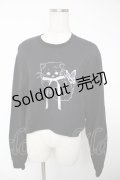 Hauls / お猫様りぼんクロップドロンTEE  黒 Y-25-12-22-110-LO-TO-SZ-ZY