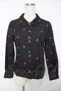 MILK / チェリー刺繍シャツ  ブラック Y-25-12-22-111-ML-BL-SZ-ZY