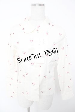 画像1: MILK / チェリー刺繍シャツ  アイボリー Y-25-12-22-112-ML-BL-SZ-ZY