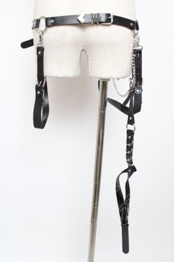 画像2: LISTEN FLAVOR / レッグガーター付2wayハーネスチェーンベルト  黒 Y-25-12-22-016-PU-ZA-SZ-ZY