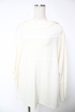 画像1: ALGONQUINS / 表ステッチ加工スカルptフーディートップス F アイボリー Y-25-12-22-115-AL-TO-SZ-ZY